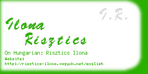 ilona risztics business card